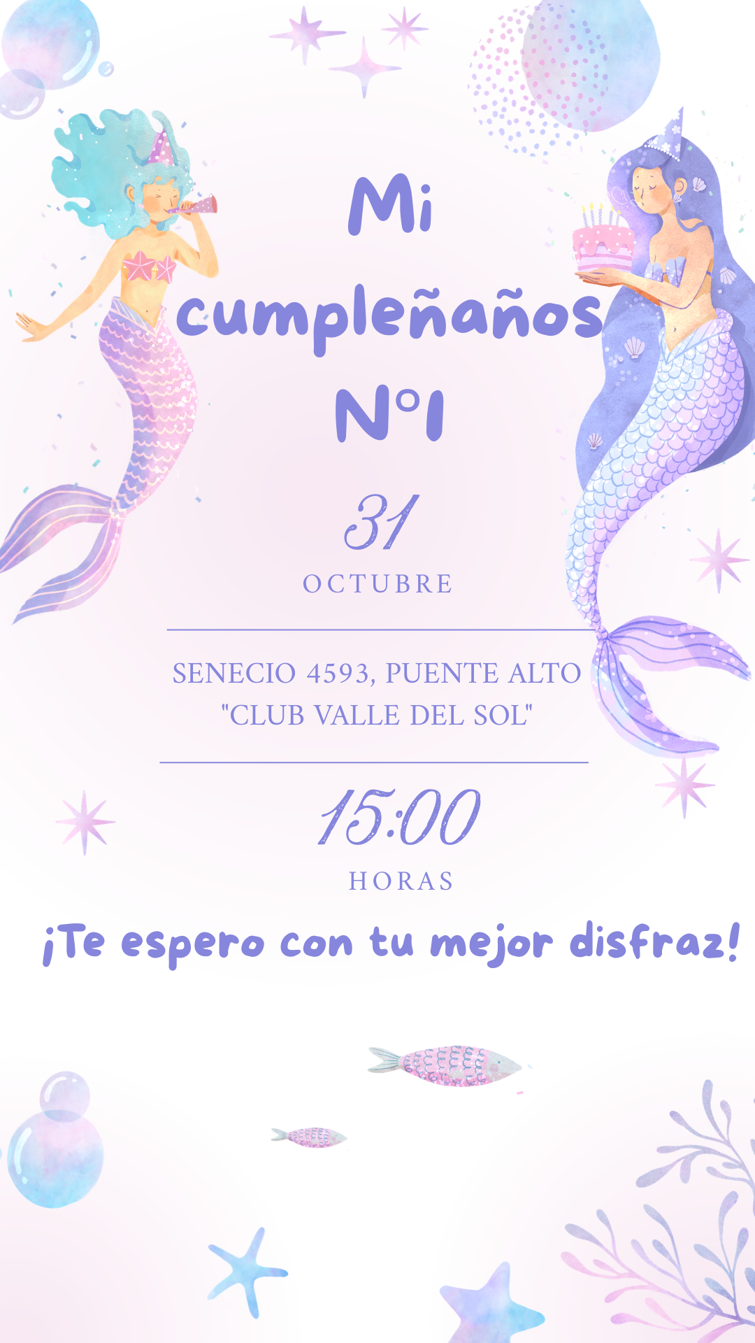Tarjeta Oficial de Invitación Sirenita